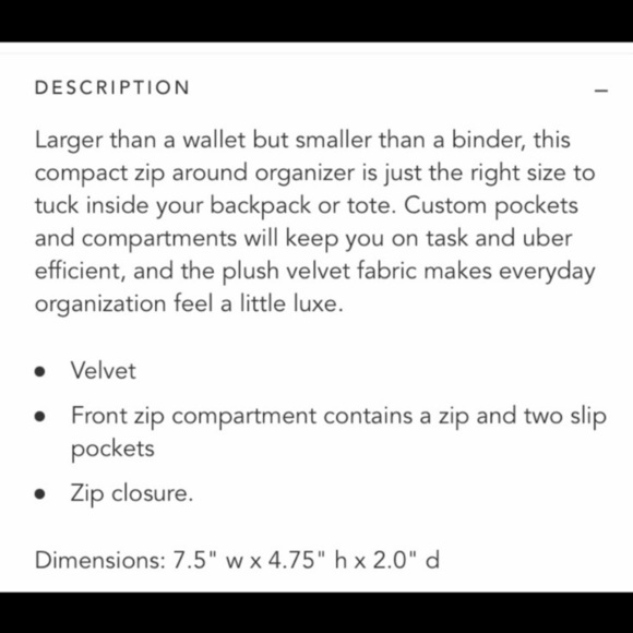 “VERA BRADLEY” Velvet Cosmetic Travel Organizer - Picture 11 of 11